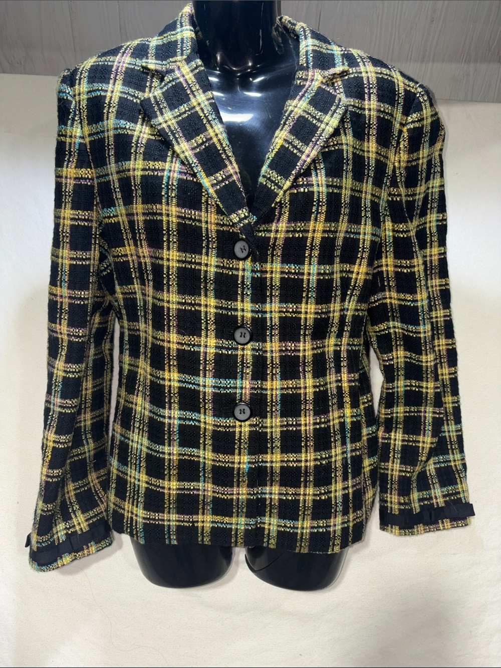 Vintage Deadstock Requirements Neon Plaid Blazer